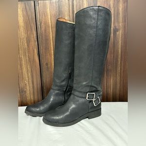 LUCKY BRAND Tall Black Leather Riding Boots Size 7